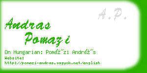 andras pomazi business card